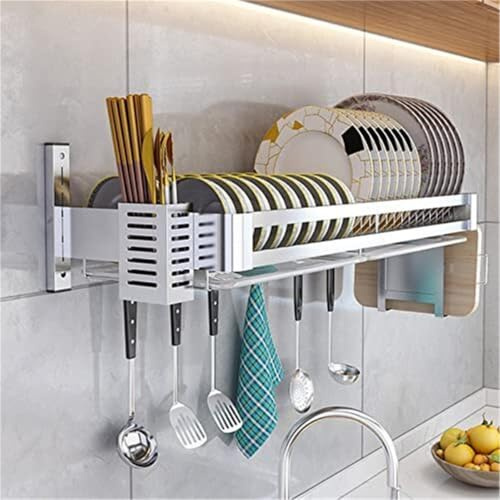 JingNian Escurridor de Platos de Pared Acero INOX 304 Estante 1Pz(80x30cm)