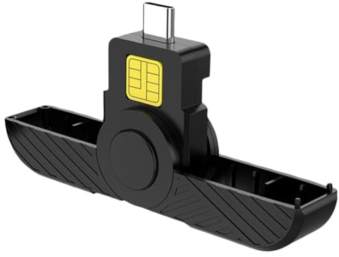 Zhdbchyuu Tragbarer USB-Kartenleser Typ-C für SIM-, Ausweis- und Bankkarten mit Digitaler Zertifikatssicherheit