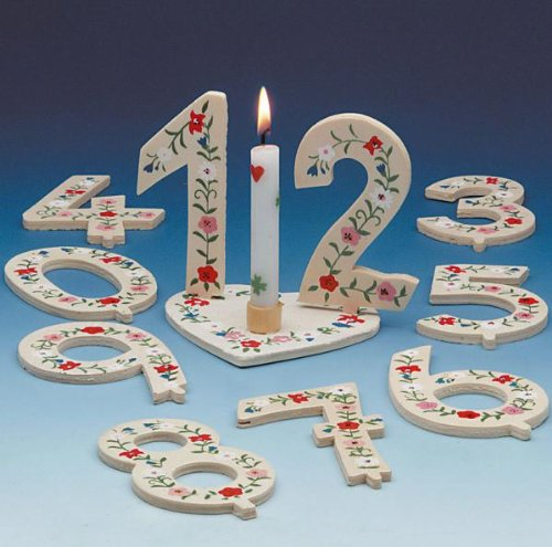 Einzelne Holz-Geburtstagszahlen 1