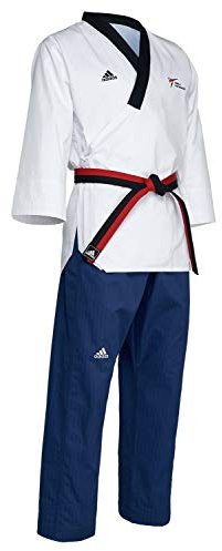 adidas Poomsae Taekwondoanzug Damen Weiß/Licht Blau-180cm