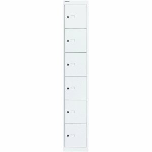 Bisley Garderobenschrank 6 Fächer verkehrsweiß