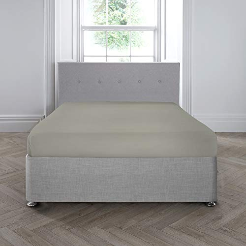 Appletree 200TC 35cm Deep Fitted Sheet, 100% Cotton Silver, Super-King