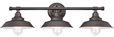 Westinghouse Lighting 63434 Dreiflammige Wandleuchte Iron Hill von Westinghouse Lighting für Innenbereiche, Ausführung in geölter Bronze mit Akzenten, Geölte Bronze