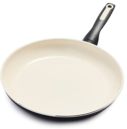 Greenpan Rio Healthy - Sartén antiadherente de cerámica de 12 pulgadas, sin PFAS, apta para lavavajillas, color negro