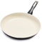 GreenPan Rio Healthy Ceramic Nonstick 12 Frying Pan Skillet, PFAS-Free, Dishwasher Safe, Black