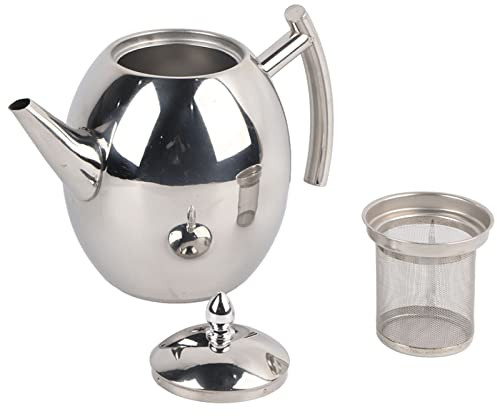 Lyrlody Large Teapot Container with Filter - Stainless Steel Teapot Coffee Pot Tea Press - No Leakage Welded Tea Kettle with Vapor Outlet - 1.5L/1500ml