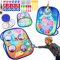 Dartscheibe Wurfspiel Gartenspiele für Kinder - 5 in 1 Dinosaurier Dartspiel mit Dart,Sitzsack,Klettballe,Ring toss Dreiseitiges Zusammenklappbar Montessori Spielzeug Bean Bag Toss Game Set