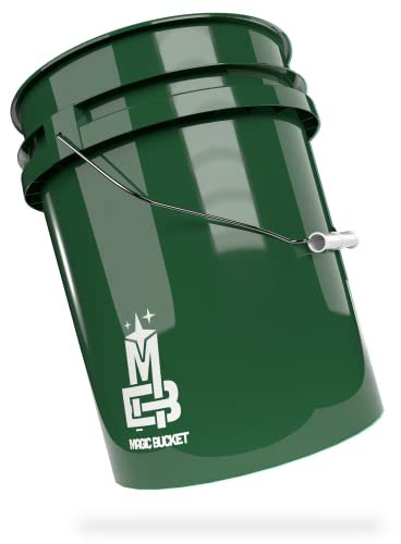 MAGIC BUCKET | Wascheimer für Auto Handwäsche Dunkelgrün | 5 US GALLONEN ca. 20 Liter | kompatibel mit Grit Guard, Detail Guardz Dirt Lock, Chemical Guys Dirt Trap, Gamma Lid