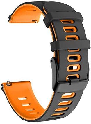Bracelet de rechange en silicone pour montre connectée Coros Pace 2 Sport 42 mm Correa (noir, jaune, taille : 20 mm)