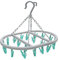 JVL Oval Sock Dryer Complete with 20-Piece Clothes Pegs, Aqua, Grey, White, One Size, 19-293