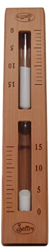 Saffro Sanduhr für Sauna, rote Zeder, Sauna-Timer, Sanduhr, Wandmontage für einfache Verwendung, 15 Minuten Sanduhr mit Sanduhr für ein feines Sauna-Erlebnis