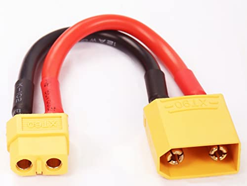 MEIRIYFA XT90 Stecker auf XT60 Buchse Adapter Kabel 12AWG für RC Lipo Batterie – 14 cm