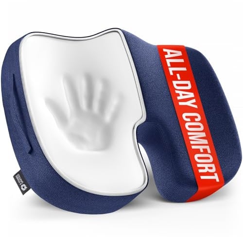 5 STARS UNITED Seat Cushion for Tailbone Pain Relief – Memory Foam Cushion for Coccyx, Hip, Sciatica & Post-Surgery Recovery – Wheelchair, Car, Desk, Gaming & Office Chairs, Dark Blue