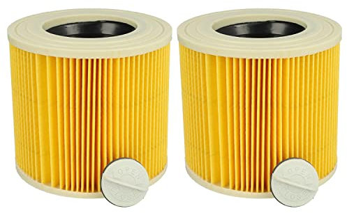 vhbw Set de filtros 2x Filtro plisado compatible con Kärcher A 2500, A 2504, A 2254 Me aspiradora en seco y húmedo - Filtro, cartucho, amarillo