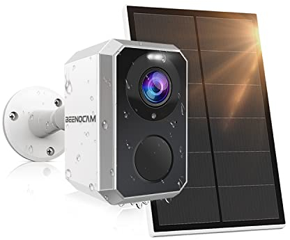 BEENOCAM 2K Solar Security Cameras Wireless Battery Powered Surveillance Camera for Home Security, WiFi Camera with Spotlight Siren, Motion Detection, Color Night Vision,2-Way Audio, (D5)