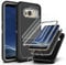 YmhxcY for Galaxy S8 Case Samsung S8 Cases with Self Healing Flexible TPU Film[2 Pack] and Camera Lens Screen Protective Film[2 Pack],Heavy Protection Cover For Samsung Galaxy S8-Black/Grey