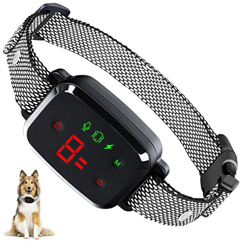 Collier Anti Aboiement Chien, Collier de Dressage Intelligent Rechargeable avec écran Tactile Choc électrique/Vibration/Son 3 Modes Inoffensifs Collier Electrique pour Petit/Moyen/Grand Chien