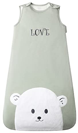 Owlivia Baby Schlafsack, 100% Bio Baumwolle Kleinkind Schlafsack, TOG 2.5 Unisex Tragbare Decke für Winter (2.5 Tog Eisbären, 6-18 Monate)