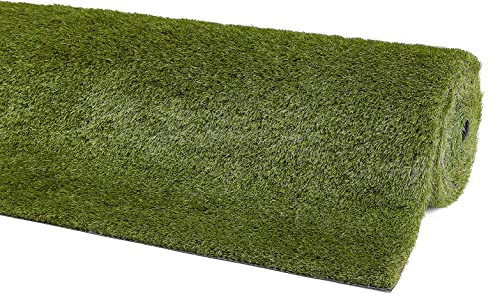 andiamo Premium Kunstrasen Naturel wetterfester Rasenteppich besonders strapzierfähig und pflegeleicht Florhöhe 38mm 133 x 300 cm grün