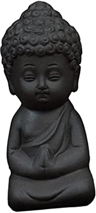 Fonowx Kleiner Buddha Figur, Mini Keramik Buddha Statue, Kunsthandwerk Buddha Dekor, Indien Yoga Mandala Tee Haustier Keramik Handwerk Dekorative Buddhismus Ornamente für Meditation Yoga