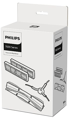 PHILIPS Homerun 7000 Saug- und Wischroboter Ersatzteilset. 2 Abwaschbare Filter, 1 Kehrwalze und 1 Seitenbürste. Für: XU7100/01, XU7100/02, XU7000/01, XU7000/02. (XV1473/00)
