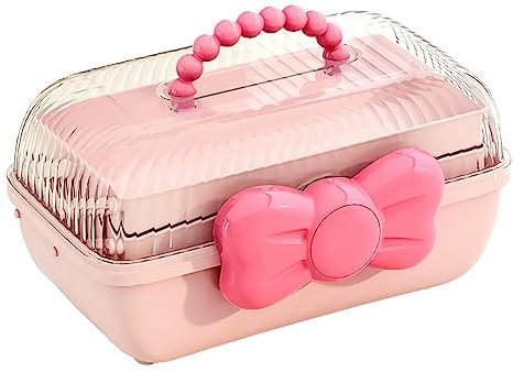 MagiDeal Girl Hair Accessories Storage Box Jewelry Organiser Box Multipurpose Storage Case Girls Hair Accessory Organizer for Hair Clips Scrunchies, Pink