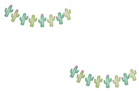Toyvian 2stücke Mexikanisches Banner Mit Kaktus-Muster Girlande Für Geburtstag Party-Dekoration Für Festlichkeiten Und Feierlichkeiten Im Freien