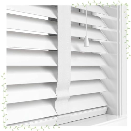 DZHTUF Natürliche Holzjalousien,60cm 65cm 75cm 90cm 105cm 120cm 130cm,Massivholz-Gardinen weiß,horizontale Fensterrollo,Sichtschutz Holz jalousien Fenster innen,W×H-120x160cm/47x63in