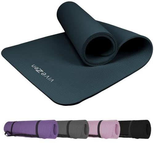 Vivezen - Tapis de yoga, de gym, d'exercices 180 x 60 X 1 cm + sangle de transport - Plusieurs coloris