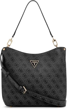 GUESS Damen Meridian Hobo, Schultertasche, Kohle-Logo
