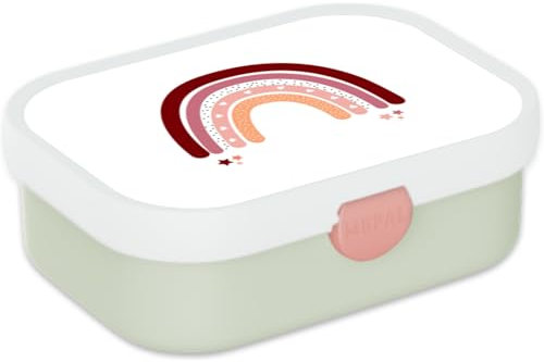 Mepal Brotdose für Kinder - Bento Lunchbox - Regenbogen - Jausenbox mit Bento-Fach & Gabel - Meal Prep Box Clip-Verschluss - BPA-frei & Spülmaschinenfest - 750 ml - Grün