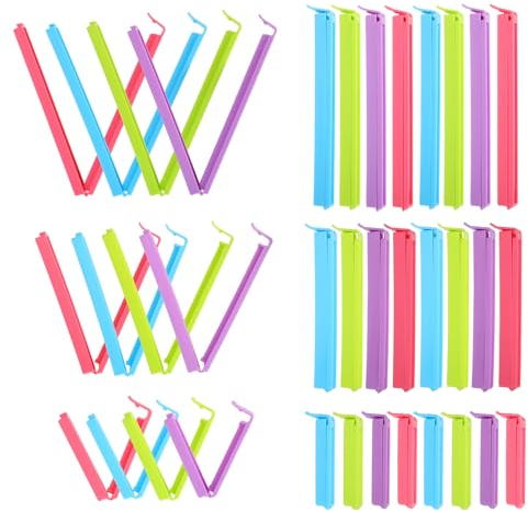 36 Stück Verschlussclips, 6/11/14,5 cm Tütenclips Bunt Clips für Tüten aus Kunststoff, Verschlussklammern Tüten Verschluss für Süßigkeiten Snacks Nüsse Küche