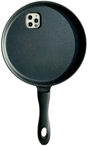 Frying Pan Phone Case, Funny Creative Pan,TPU Fashion Trend Bumper Protective Cover for iPhone 14 Black