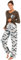 Famulily Women's Pyjama Tops and Bottoms V Neck Loungewear Sets with Pockets Sleepwear Coffee L