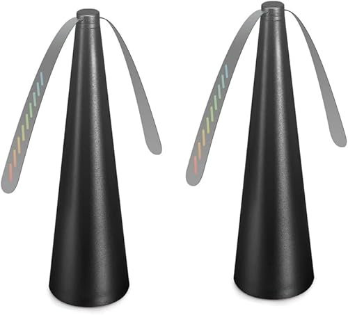 Fliegenwedler Fliegen Fliegenabwehr, Fliegenvertreiber Ventilator, Tragbarer Mückenschutz Fliegenabwehr Tischventilator,Für Tisch, Terrasse, Restaurant,Batterie erforderlich (2, Schwarz)