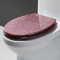 Glittery Resin Toilet Seat Soft Close Bathroom Toilet Lid 36 * 42Cm Thick Toilet Seat Cover Stainless Steel Hinge Easy Install/Clean Gold/Pink/Black/Silver Pink Glitter Toilet Seat Cover