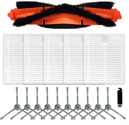 Ersatz-Zubehör-Set für Honiture V8 Pro Saugroboter Ersatzteile für Lubluelu L20 1 Hauptbürste 2 Filter 4 Seitenbürsten 1 Reinigungsbürste (B)