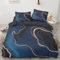Gezu Marmor Bettwäsche 155x220 3teilig Blau Weiß Gold 3D Marmor Aesthetic Microfaser Bettwäsche Set Luxus Moderne Bettbezug Set mit Metallic-Glitzermuster Teenager Wendebettwäsche und 2 Kissenbezüge