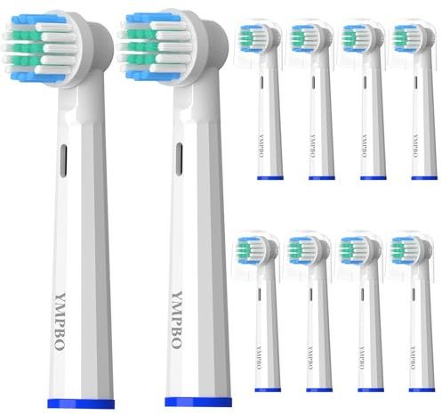 YMPBO Aufsteckbürsten Kompatibel mit Oral B Pro Cross Action elektrische Zahnbürsten, 10 Stück Sanfte Reinigung Zahnbürsten Aufsätze, EB17A