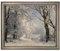 Gerahmte Vintage-Winterlandschaft, Wandkunst, Weihnachten, Leinwanddruck, neutraler Schnee, Wald, Ölgemälde, Bauernhausbilder, Wanddekoration
