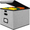 Okydoky Ablageboxen mit Deckel,A4 Hängemappenbox aus Faserplatte und Papier in stilvoller Leinenoptik, Geeignet für Haus und Büro, und Datei Ablageboxen(Gray)