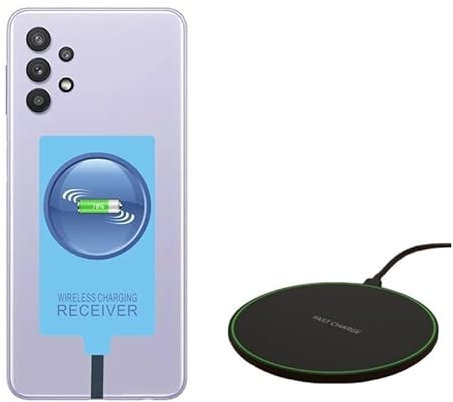 External Type-c Wireless Charging Receiver Adapter Compatible for Samsung Galaxy A51 A71 A41 A31 A21 A21S A11 with QI Wireless Charger