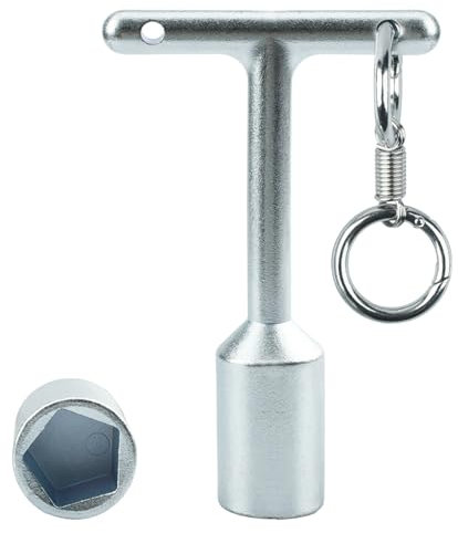 Honkador Spanner Wrench with Key Fob for Penta Curb Boxes Upgrade Extension Curb Boxes, Heavy Duty Lineman, Water Meter, Water Valve Shut Off Tool, Fits Maddox Padmount Transformer