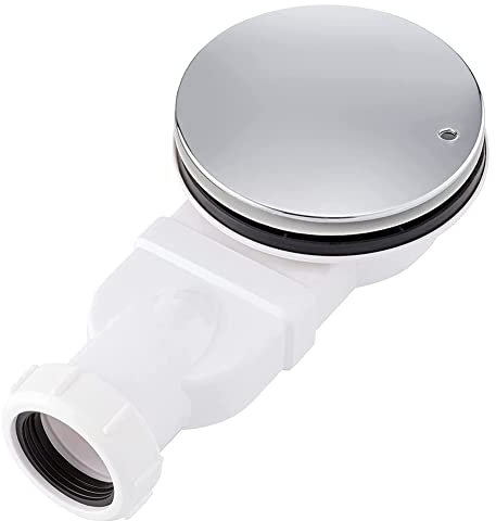 Jrifedptry Scarico doccia a basso profilo cromato ABS piatto doccia sifone sottile scarico doccia scarico capelli Catcher 90 mm 36 l/min flusso d'acqua, scarico laterale trappola
