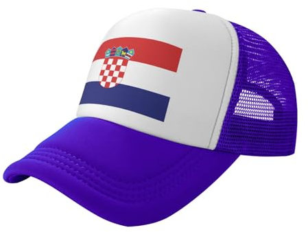 SMBHIAON Baseballkappe mit Flagge von Kroatien für Herren und Damen, atmungsaktiv, hohl, offenes Netzgewebe, Unisex, Pferdeschwanz, Sport-Trucker-Cap, verstellbar, Outdoor-Mützen, Reise-Sommermütze