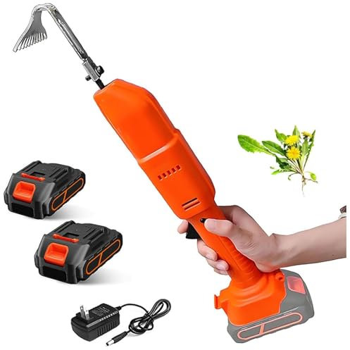 Azada cultivadora,Azada Excavadora de Mano,con batería de Litio Recargable,Herramientas de jardinería y rastrillo,para aflojar la Tierra y desherbar(sin pértiga telescópica)