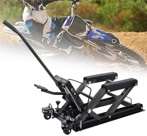 YXZQLOZ Adjustable electric motorcycle lift table for repair and maintenance, heavy duty lifting platform