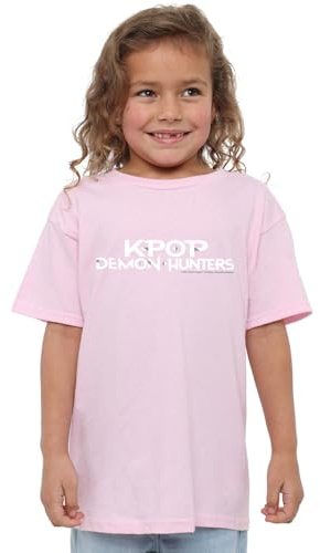 Kpop Demon Hunters Unisex Kids K-pop Demon Hunters - White Logo Kids T Shirt, Black T-Shirt