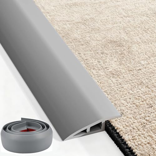Threshold Strips for Doorways, Self Adhesive Floor Transition Strips, 100x5cm Waterproof Floor Carpet Edge Trim, Door Threshold Strip for Vinyl Laminate Edging Tile Transition (Grey)