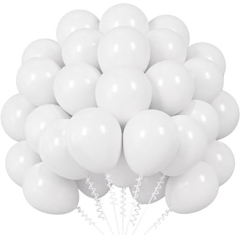 Luftballons Weiß, 62 Stück Weiße Luftballons Hochzeit, Weisse Luftballon